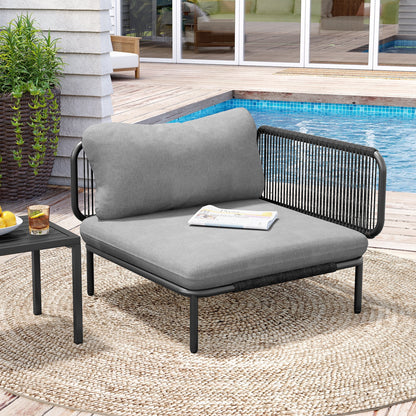 Ensemble de canapé sectionnel rembourré pour extérieur, ensemble de conversation pour meubles de patio, combinaison libre