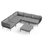 Ensemble de canapé sectionnel rembourré pour extérieur, ensemble de conversation pour meubles de patio, combinaison libre