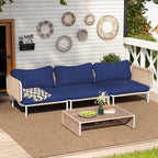 Ensemble de canapé sectionnel rembourré pour extérieur, ensemble de conversation pour meubles de patio, combinaison libre