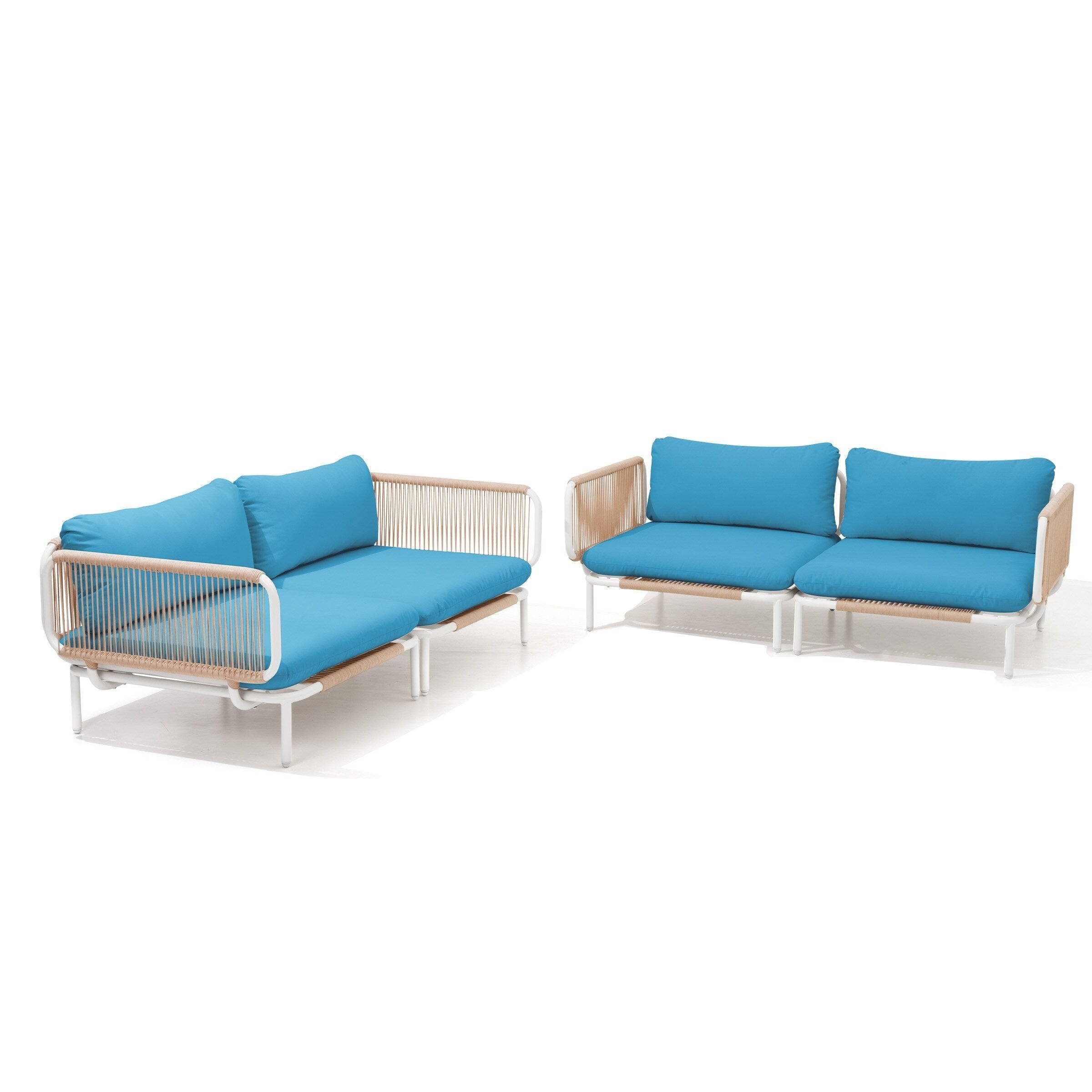Ensemble de canapé sectionnel rembourré pour extérieur, ensemble de conversation pour meubles de patio, combinaison libre