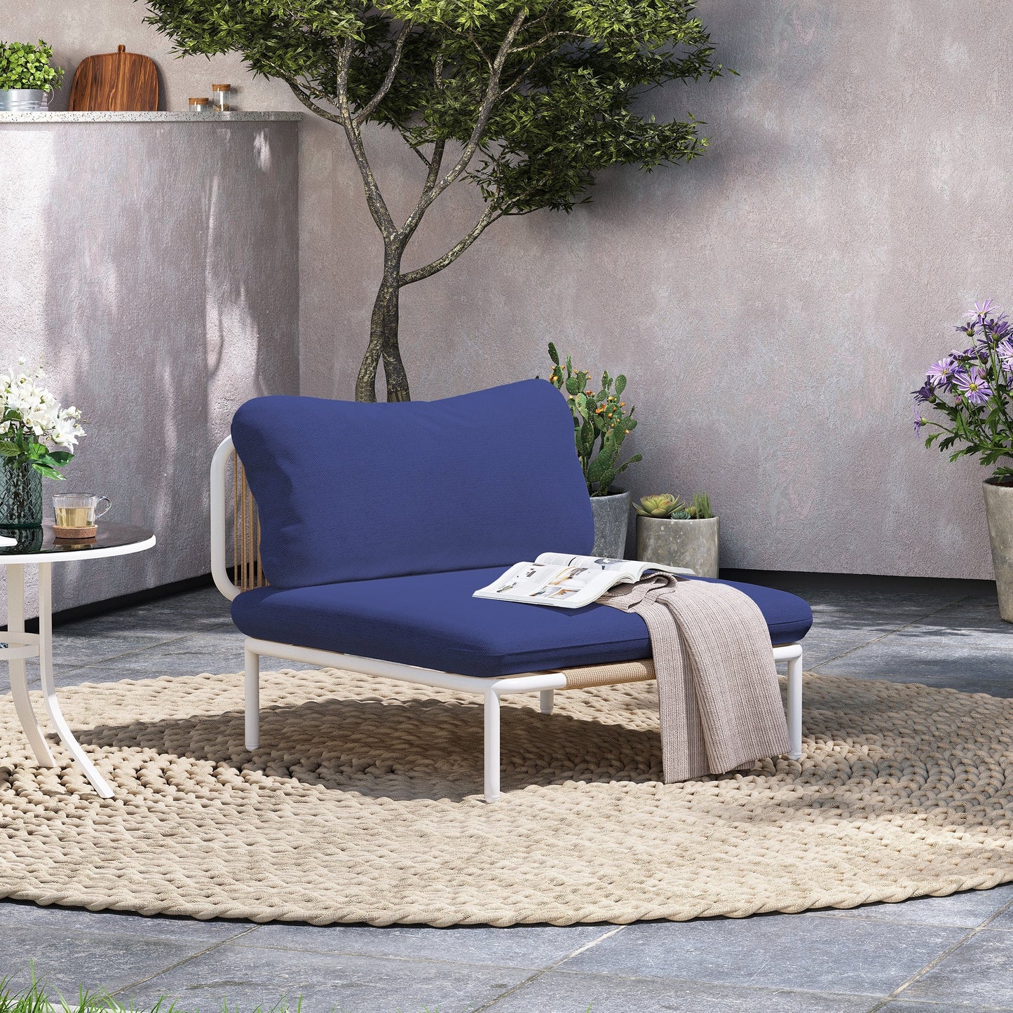Ensemble de canapé sectionnel rembourré pour extérieur, ensemble de conversation pour meubles de patio, combinaison libre