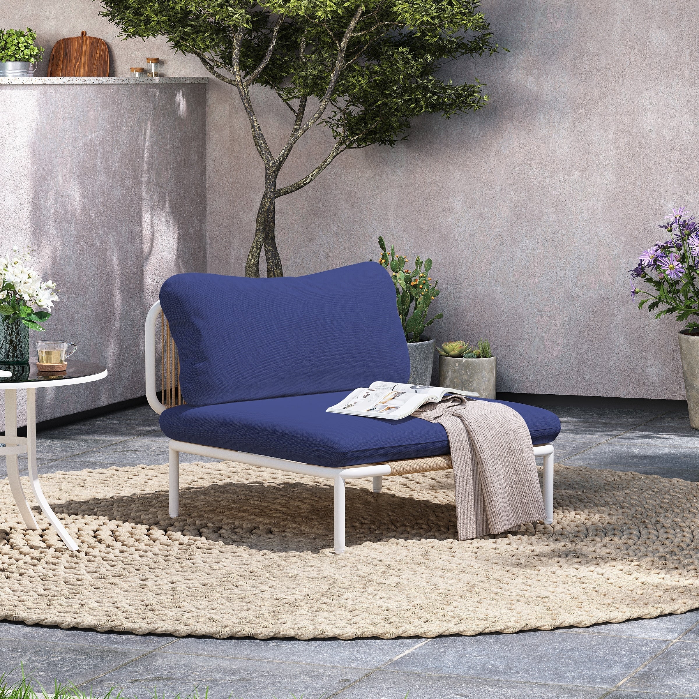 Ensemble de canapé sectionnel rembourré pour extérieur, ensemble de conversation pour meubles de patio, combinaison libre