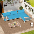 Ensemble de canapé sectionnel rembourré pour extérieur, ensemble de conversation pour meubles de patio, combinaison libre