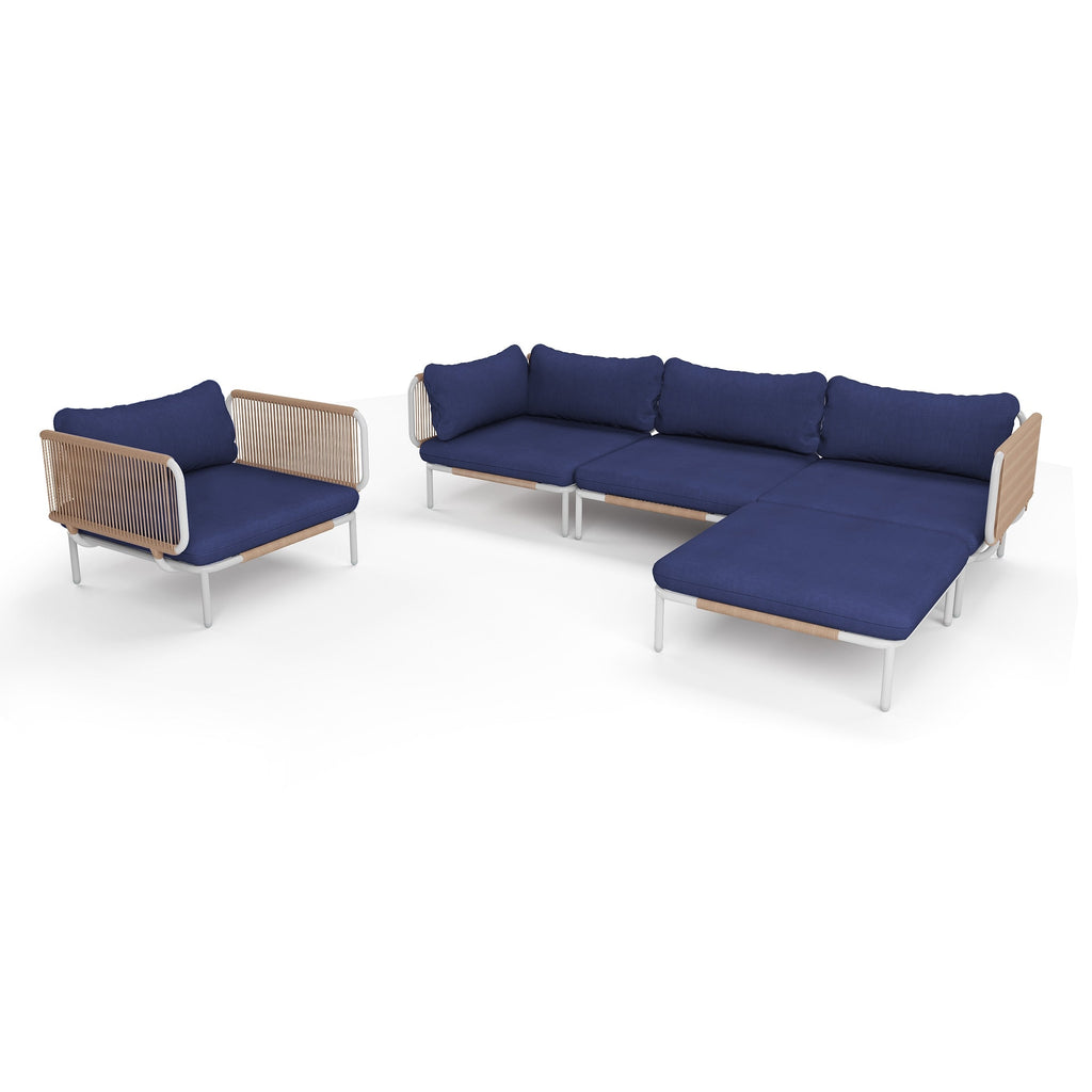 Ensemble de canapé sectionnel rembourré pour extérieur, ensemble de conversation pour meubles de patio, combinaison libre