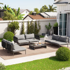 Ensemble de canapé sectionnel rembourré pour extérieur, ensemble de conversation pour meubles de patio, combinaison libre