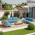 Ensemble de canapé sectionnel rembourré pour extérieur, ensemble de conversation pour meubles de patio, combinaison libre