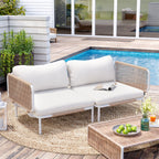 Ensemble de canapé sectionnel rembourré pour extérieur, ensemble de conversation pour meubles de patio, combinaison libre