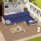 Ensemble de canapé sectionnel rembourré pour extérieur, ensemble de conversation pour meubles de patio, combinaison libre