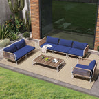 Ensemble de canapé sectionnel rembourré pour extérieur, ensemble de conversation pour meubles de patio, combinaison libre