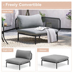 Ensemble de canapé sectionnel rembourré pour extérieur, ensemble de conversation pour meubles de patio, combinaison libre