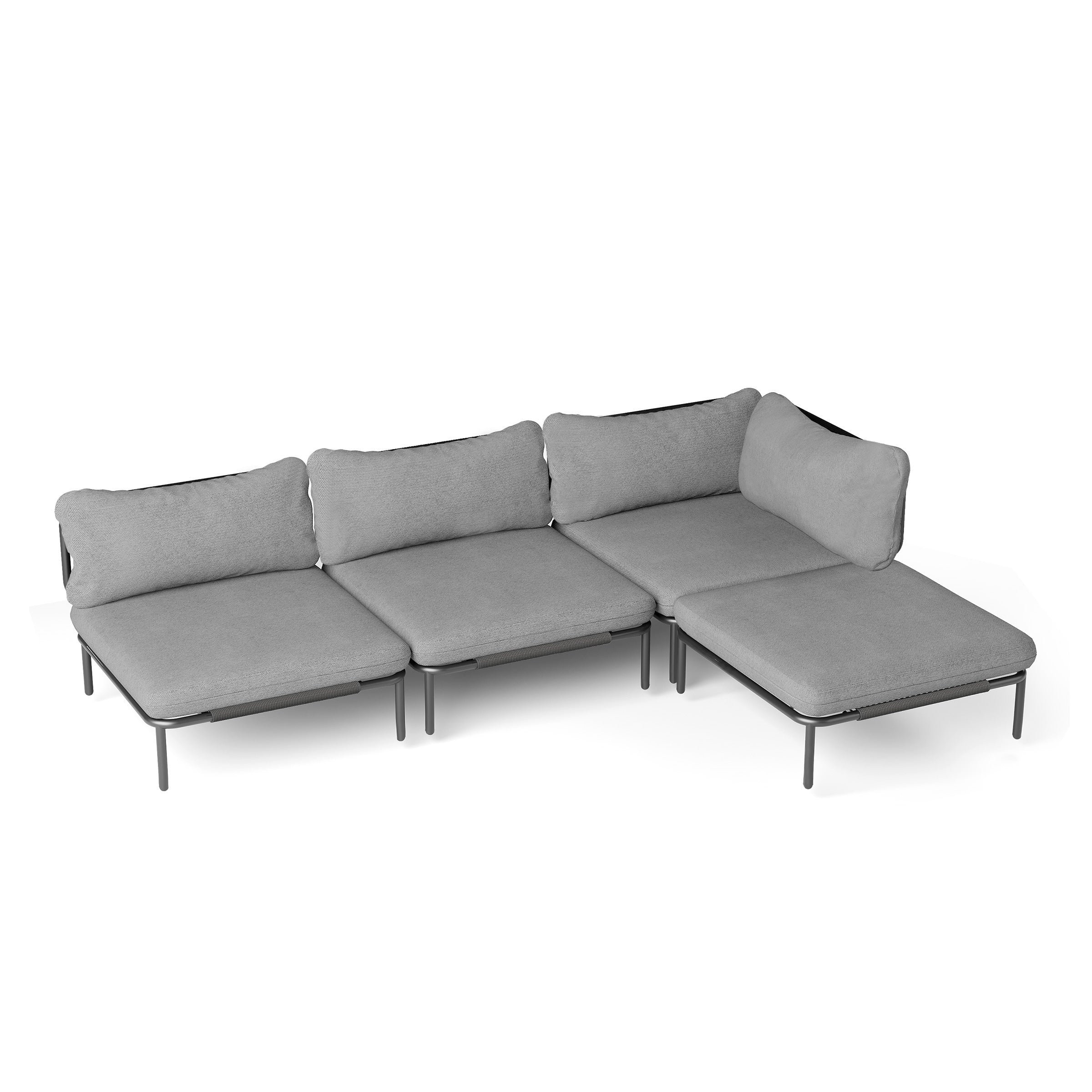 Ensemble de canapé sectionnel rembourré pour extérieur, ensemble de conversation pour meubles de patio, combinaison libre