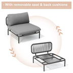 Ensemble de canapé sectionnel rembourré pour extérieur, ensemble de conversation pour meubles de patio, combinaison libre