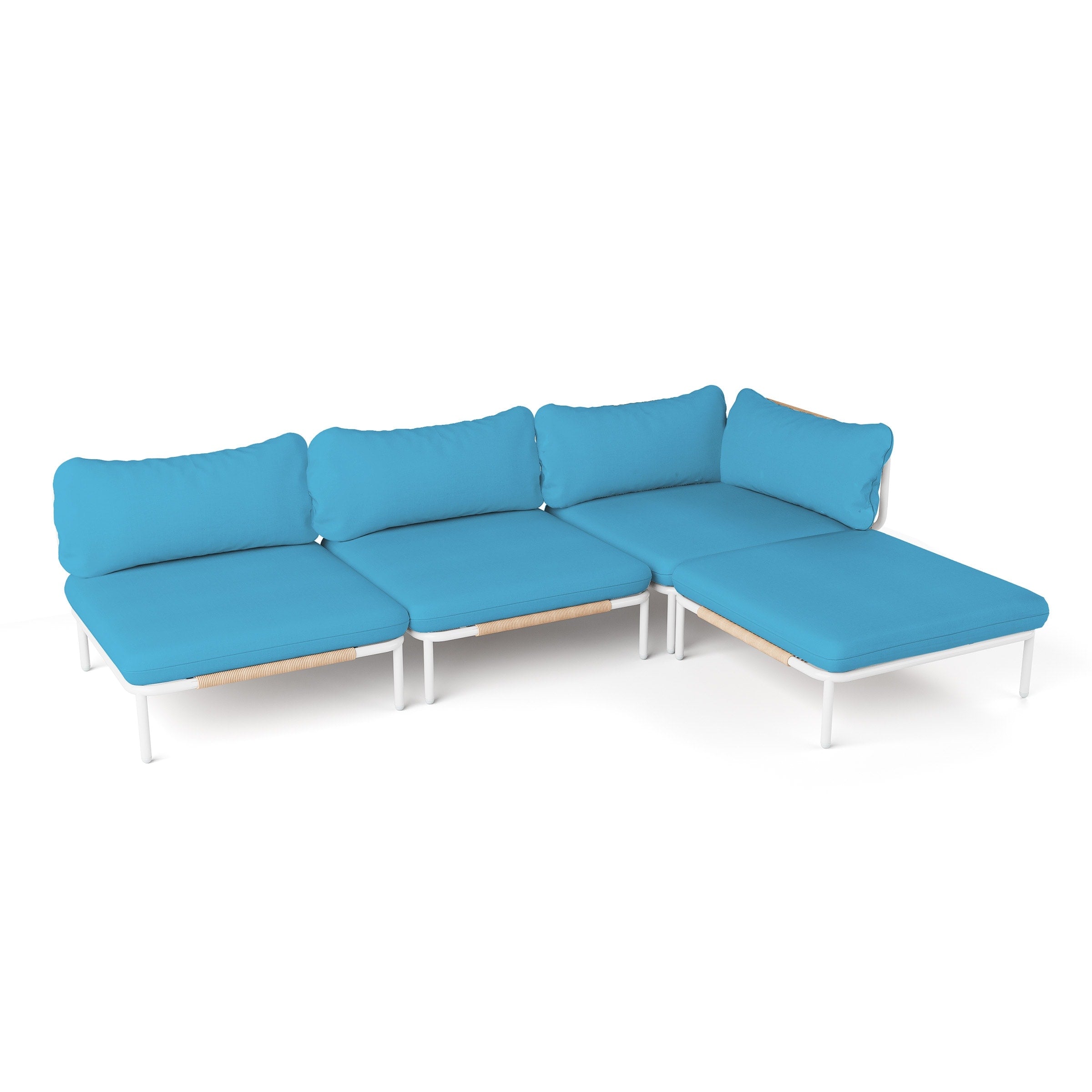 Ensemble de canapé sectionnel rembourré pour extérieur, ensemble de conversation pour meubles de patio, combinaison libre