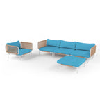 Ensemble de canapé sectionnel rembourré pour extérieur, ensemble de conversation pour meubles de patio, combinaison libre