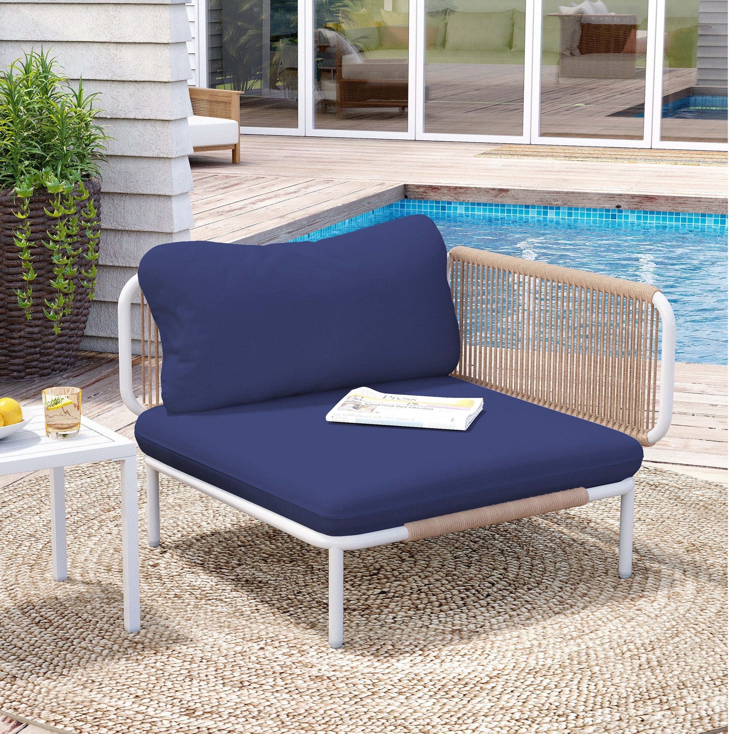 Ensemble de canapé sectionnel rembourré pour extérieur, ensemble de conversation pour meubles de patio, combinaison libre