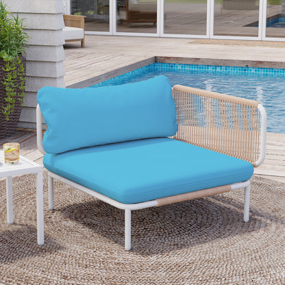 Ensemble de canapé sectionnel rembourré pour extérieur, ensemble de conversation pour meubles de patio, combinaison libre