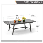 Ensemble de salle à manger d'extérieur MAISON ARTS 7/9 pièces avec table rectangulaire extensible en métal et 6/8 chaises en textilène