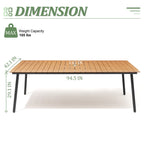 Ensemble de salle à manger d'extérieur : table en aluminium et chaises empilables en rotin synthétique (lot de 9)