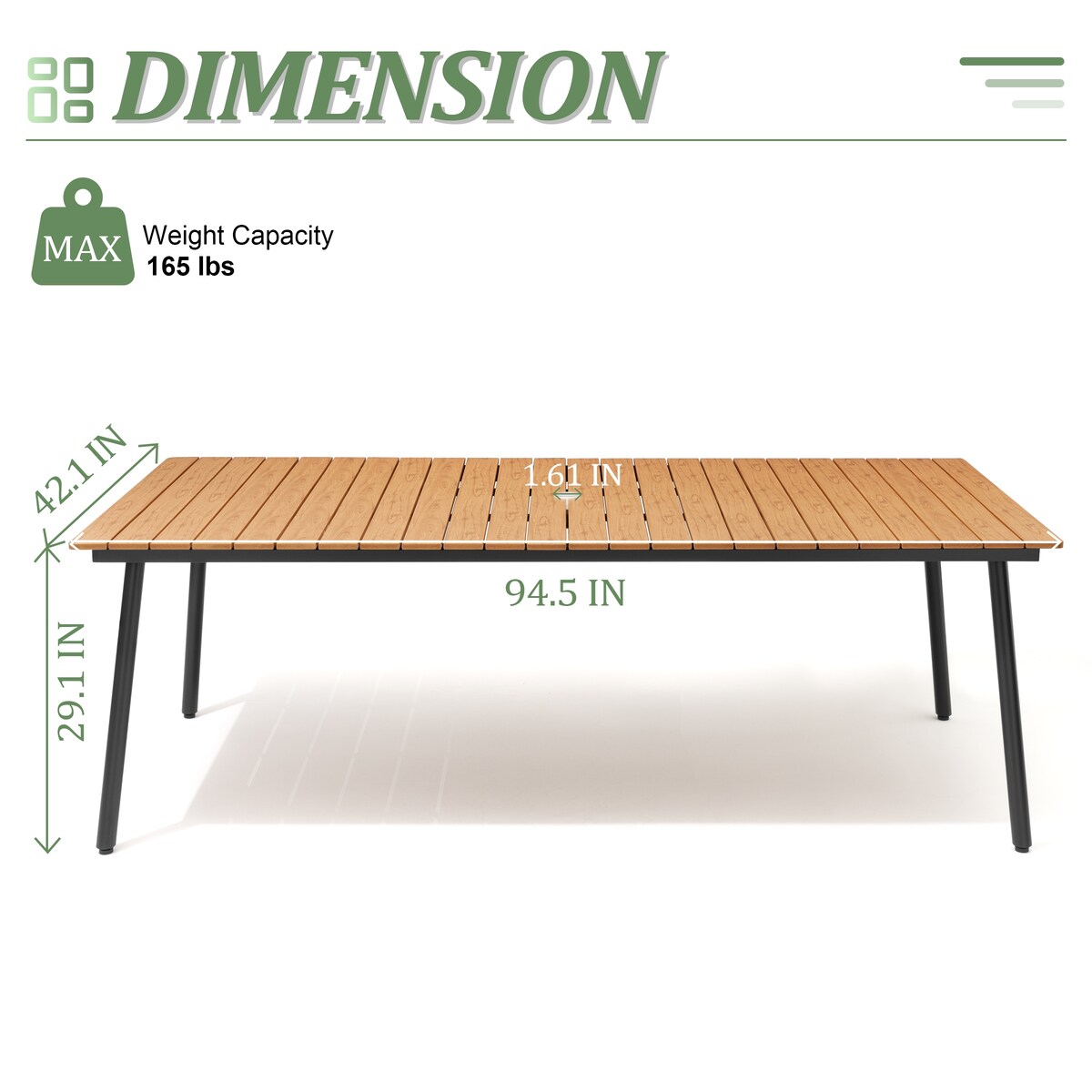Ensemble de salle à manger d'extérieur : table en aluminium et chaises empilables en rotin synthétique (lot de 9)