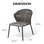 Ensemble de salle à manger d'extérieur : table en aluminium et chaises empilables en rotin synthétique (lot de 9)