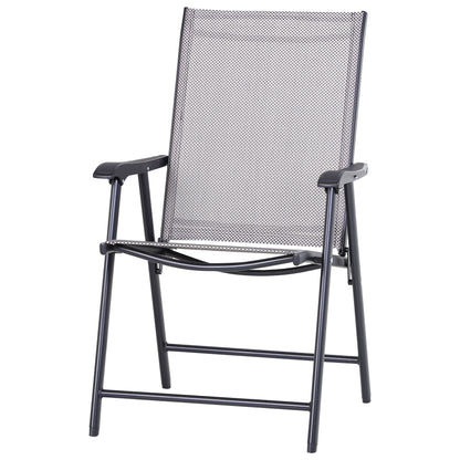Ensemble de 4 chaises de patio pliantes Outsunny au design simple et chic, confortables pour la terrasse, le jardin, la cour et les voyages