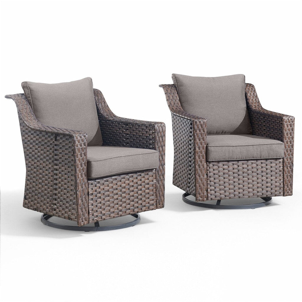 Ensemble de chaises pivotantes à bascule pour patio Gymojoy pour meubles d'extérieur