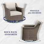 Ensemble de chaises pivotantes à bascule pour patio Gymojoy pour meubles d'extérieur