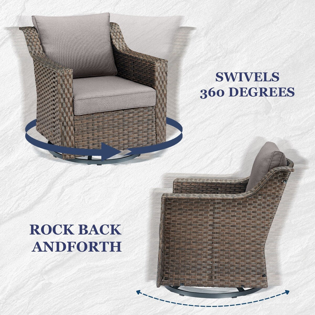 Ensemble de chaises pivotantes à bascule pour patio Gymojoy pour meubles d'extérieur