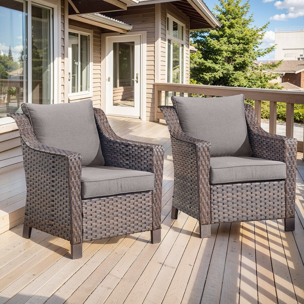 Ensemble de chaises pivotantes à bascule pour patio Gymojoy pour meubles d'extérieur