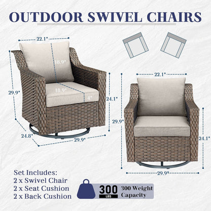 Ensemble de chaises pivotantes à bascule pour patio Gymojoy pour meubles d'extérieur