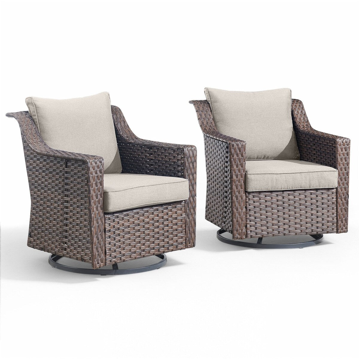 Ensemble de chaises pivotantes à bascule pour patio Gymojoy pour meubles d'extérieur