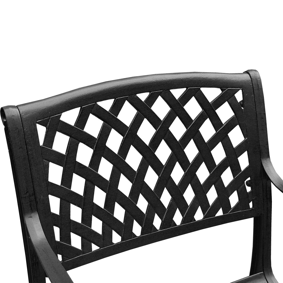 Ensemble de salle à manger rond d'extérieur en treillis de 59 po avec plateau tournant et six chaises - N/A