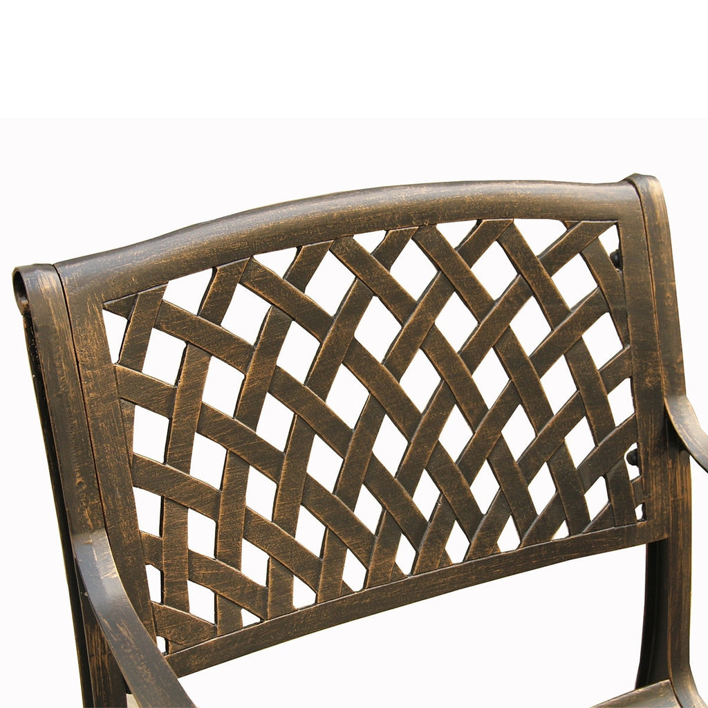 Ensemble de salle à manger rond d'extérieur en treillis de 59 po avec plateau tournant et six chaises - N/A