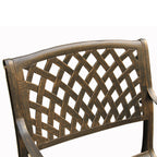 Ensemble de salle à manger rond d'extérieur en treillis de 59 po avec plateau tournant et six chaises - N/A
