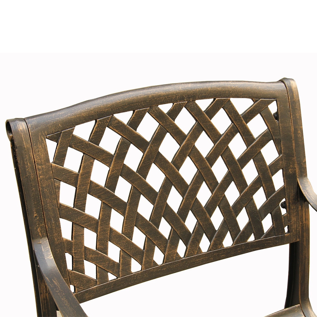 Ensemble de salle à manger rond d'extérieur en treillis de 59 po avec plateau tournant et six chaises - N/A