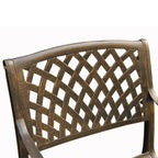 Ensemble de salle à manger rond en treillis métallique pour extérieur, bronze, 48 pouces, avec quatre chaises