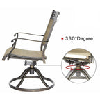 Chaise de salle à manger pivotante en aluminium pour patio extérieur (lot de 2)