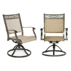 Chaise de salle à manger pivotante en aluminium pour patio extérieur (lot de 2)