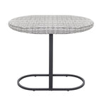 Ensemble bistro 3 pièces pour patio extérieur, structure en fer et rotin, gris