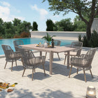 Ensemble de salle à manger d'extérieur avec chaises et table extensible (7 pièces)