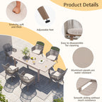 Ensemble de salle à manger d'extérieur avec chaises et table extensible (7 pièces)