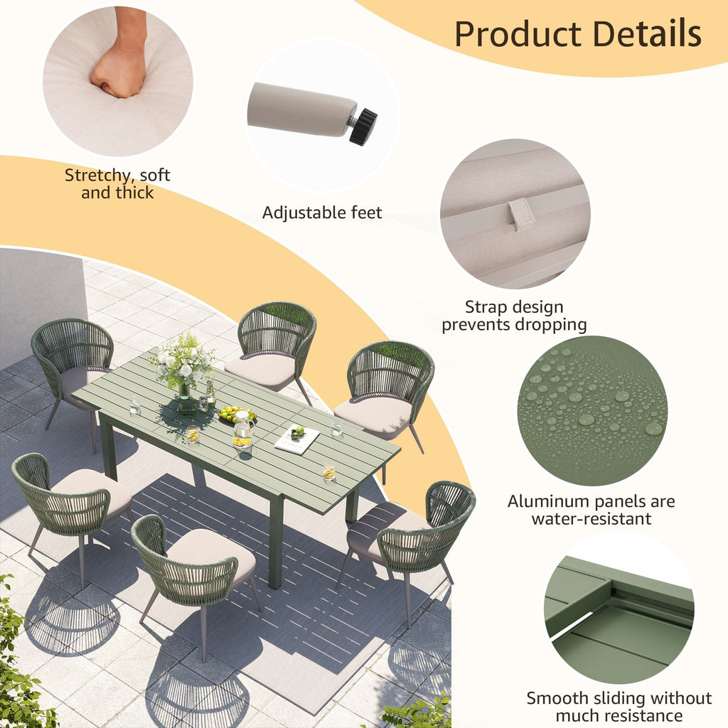 Ensemble de salle à manger d'extérieur avec chaises et table extensible