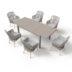 Ensemble de salle à manger d'extérieur avec chaises et table extensible (7 pièces)