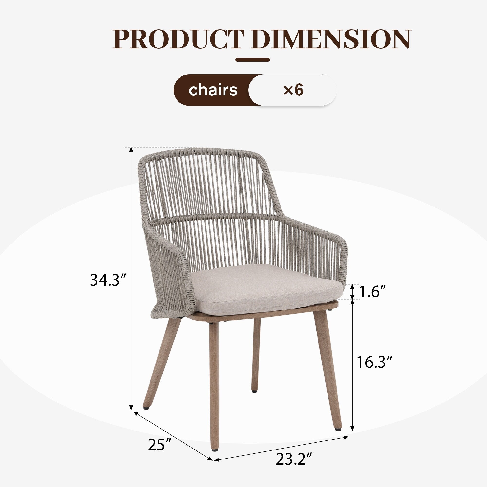 Ensemble de salle à manger d'extérieur avec chaises et table extensible (7 pièces)