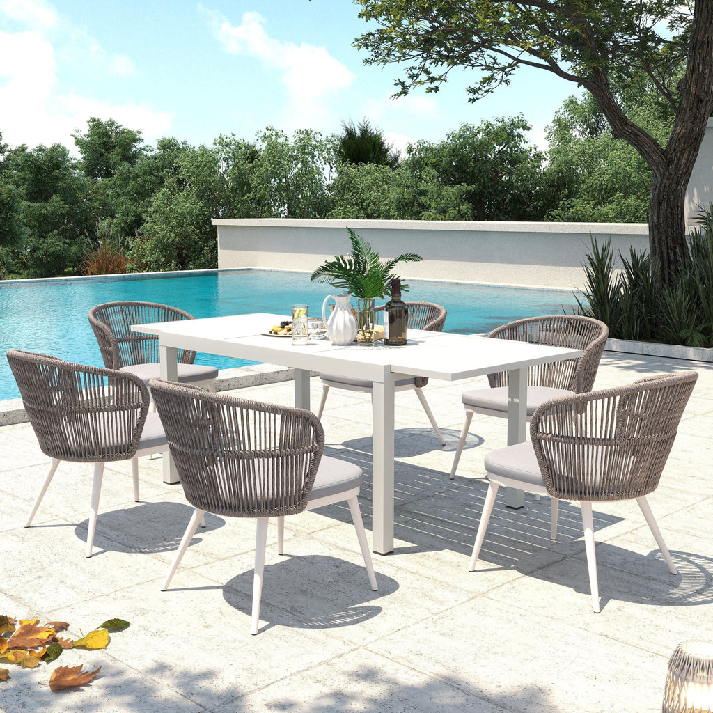 Ensemble de salle à manger d'extérieur avec chaises et table extensible