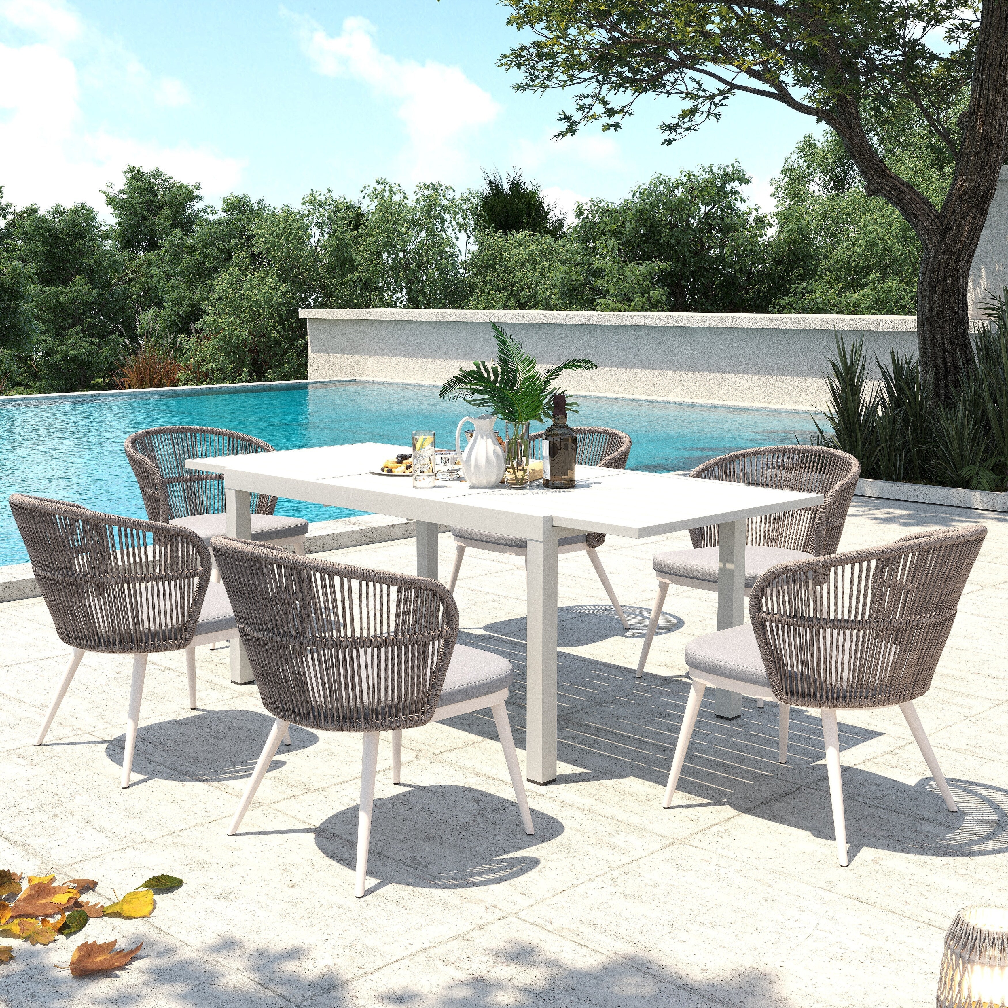 Ensemble de salle à manger d'extérieur avec chaises et table extensible