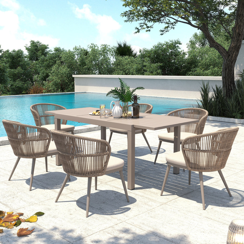 Ensemble de salle à manger d'extérieur avec chaises et table extensible