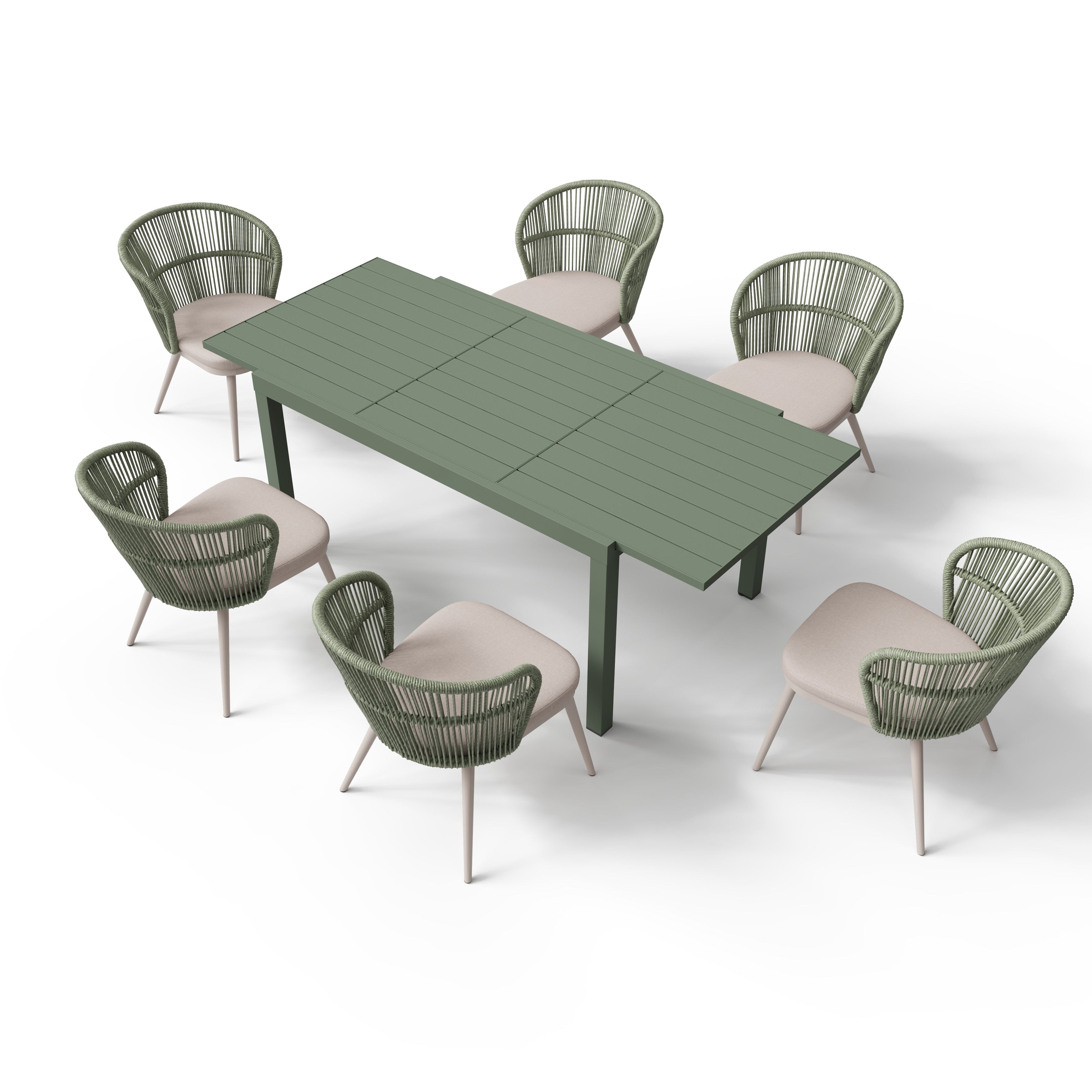 Ensemble de salle à manger d'extérieur avec chaises et table extensible