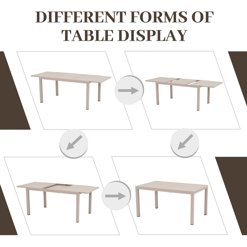 Ensemble de salle à manger d'extérieur avec chaises et table extensible (7 pièces)