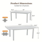 Ensemble de salle à manger d'extérieur avec chaises et table extensible (7 pièces)